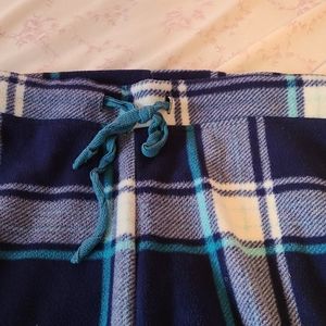 Blue plaid pajama pants
